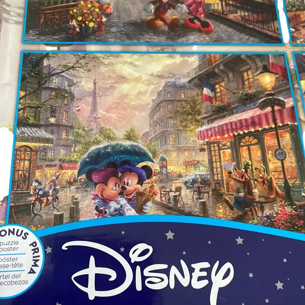 NIB Disney Collection Thomas Kinkade 4-in-1 Multipack World Travel Jigsaw Puzzle